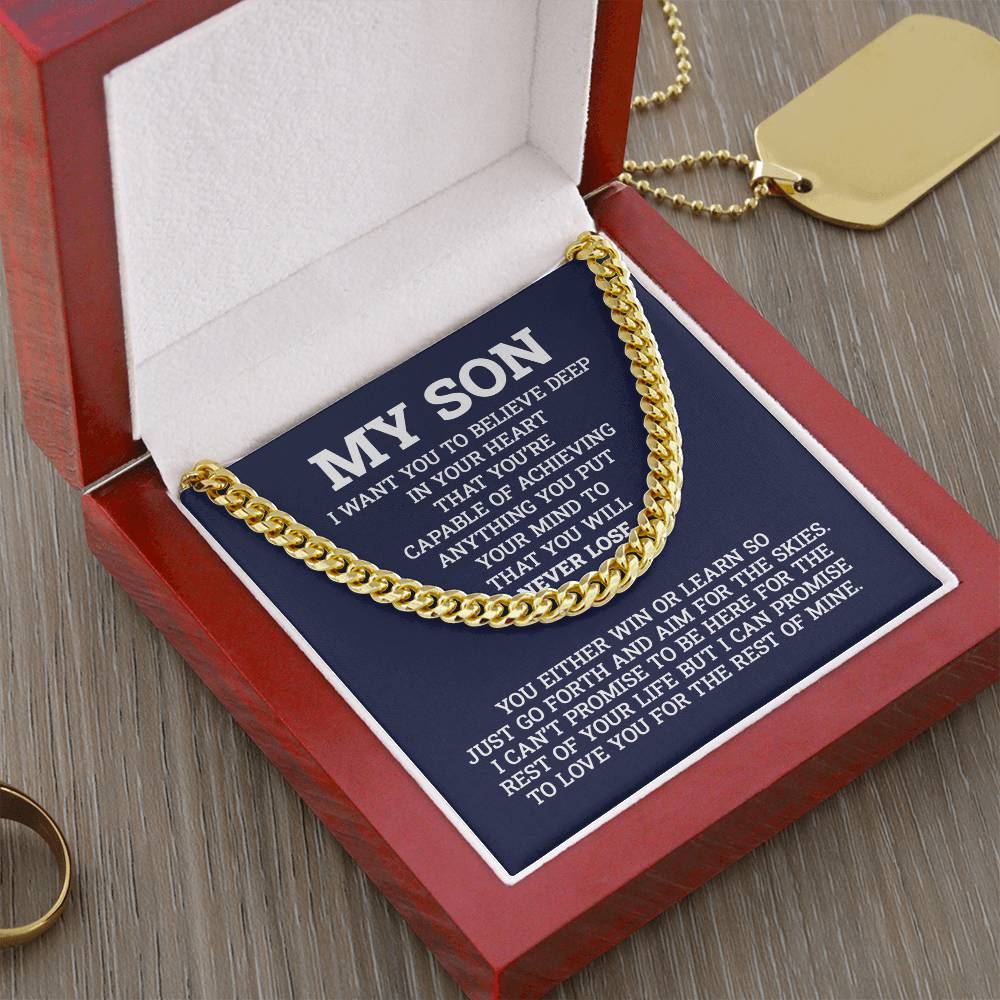 Chain For Son Gifts For Son Birthday Gifts For Son To My Son Chain From Dad To Son Gifts To Son From Mom Graduation Gi Cuban Link Chain