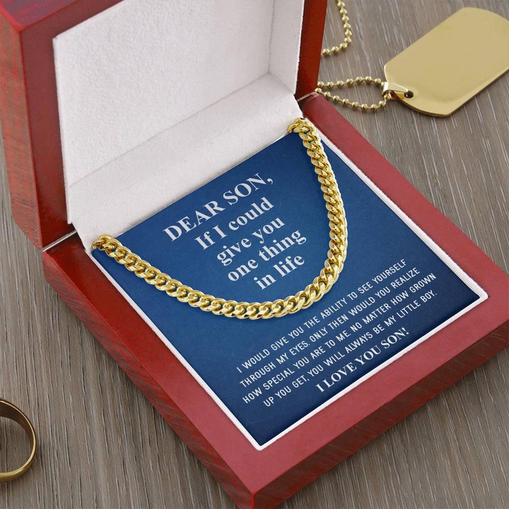 To My Son Necklace Gift For Son Son Graduation Graduate Gift Fathers Day Father Son Gift Mens Silver Cuban Link Chain