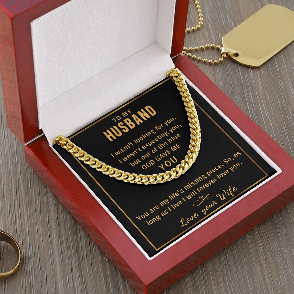 To My Husband God Gave Me You - Cuban Link Chain