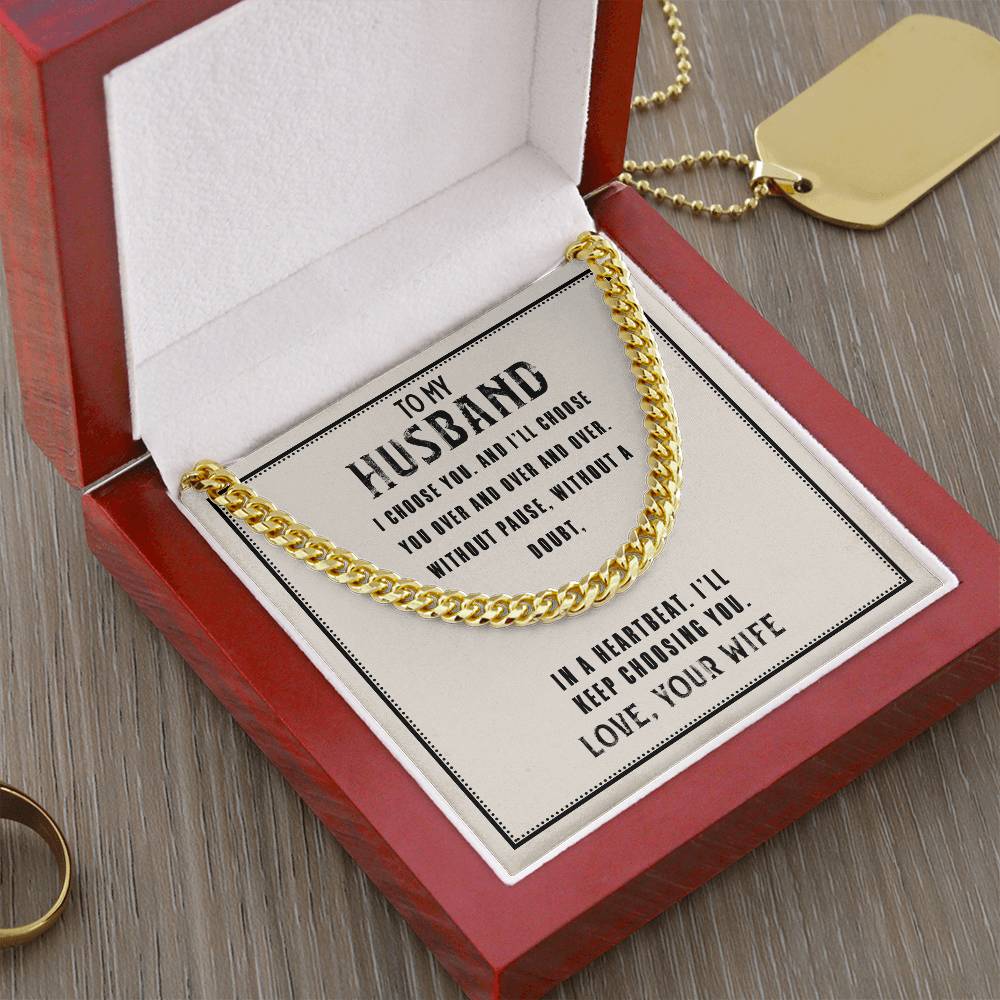 To My Husband Cuban Link Chain