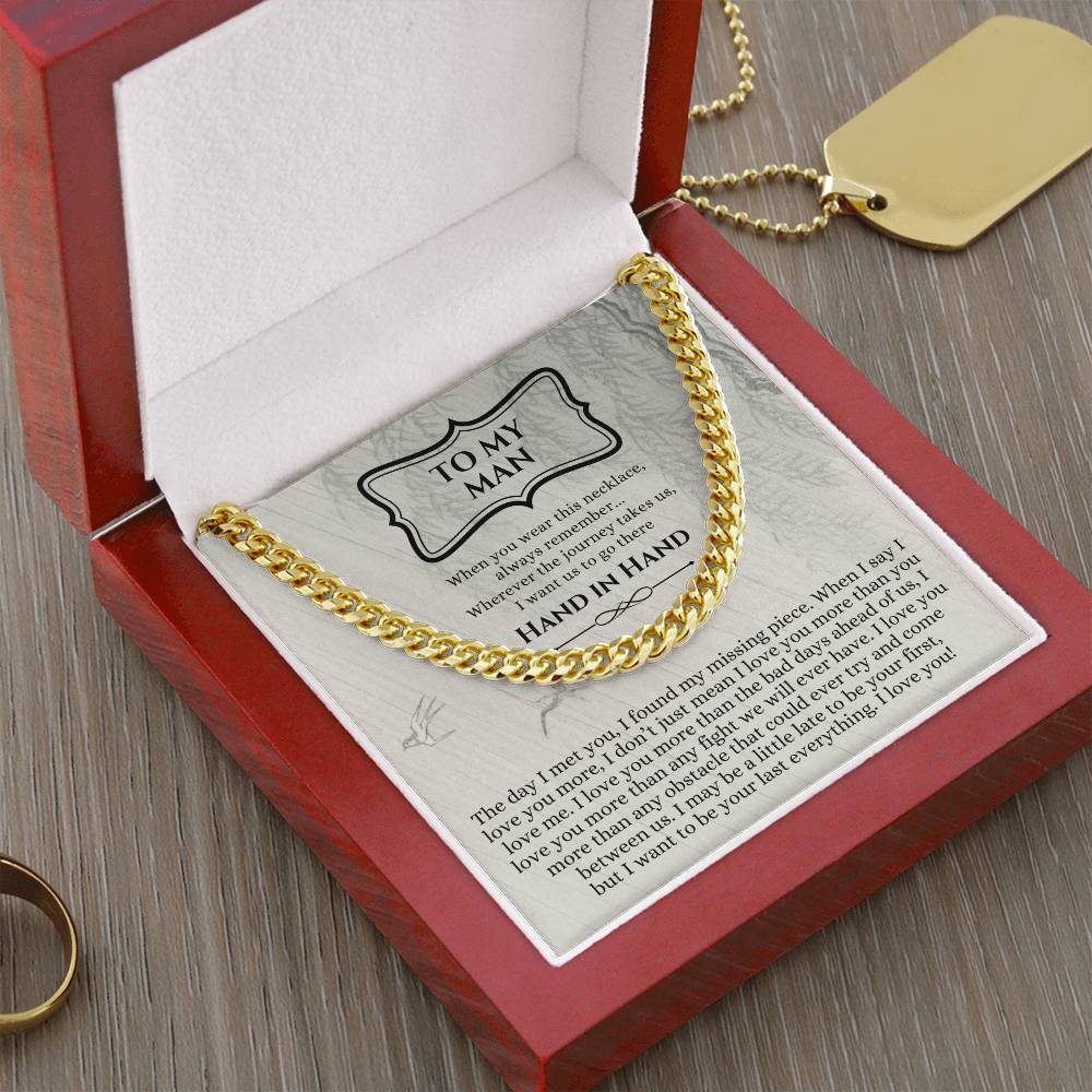 Valentines Day Gift For Him Chain Necklace Gift For Him Promise Necklace Gift To My Man Birthday Gift For Boyfriend An Cuban Link Chain