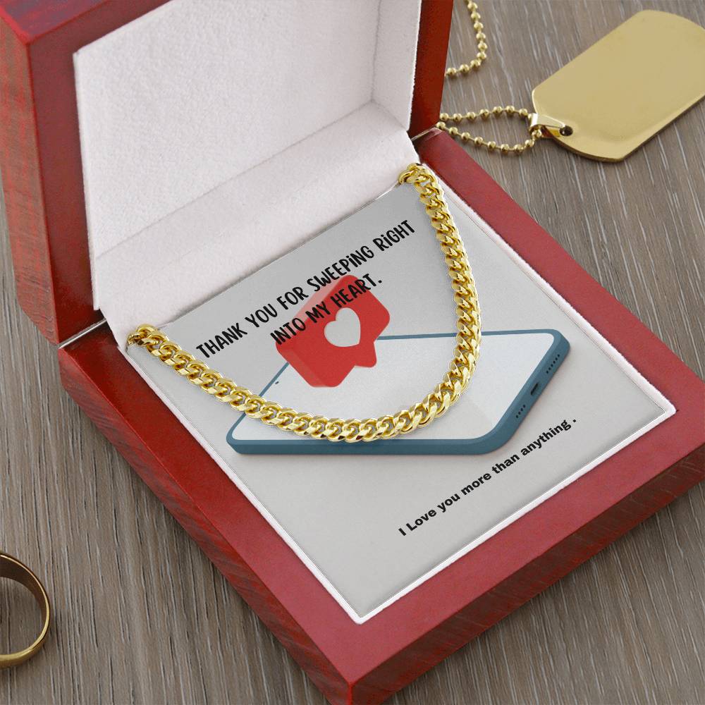 Swipe Right ! You Bet! A Masculine Cuban Chain For Your Sweetie! Cuban Link Chain