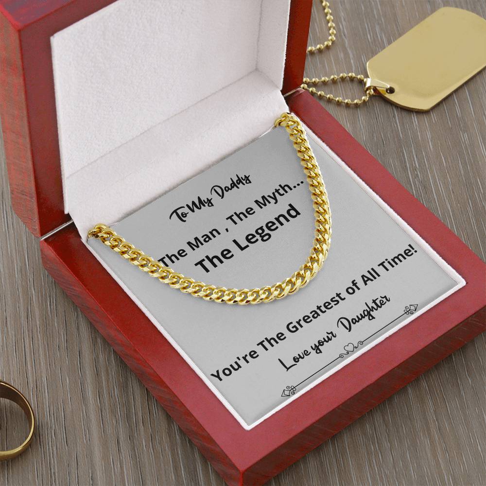 Greatest Of All Time Cuban Chain Fathers Day Birthday Gift For Men Cuban Link Chain
