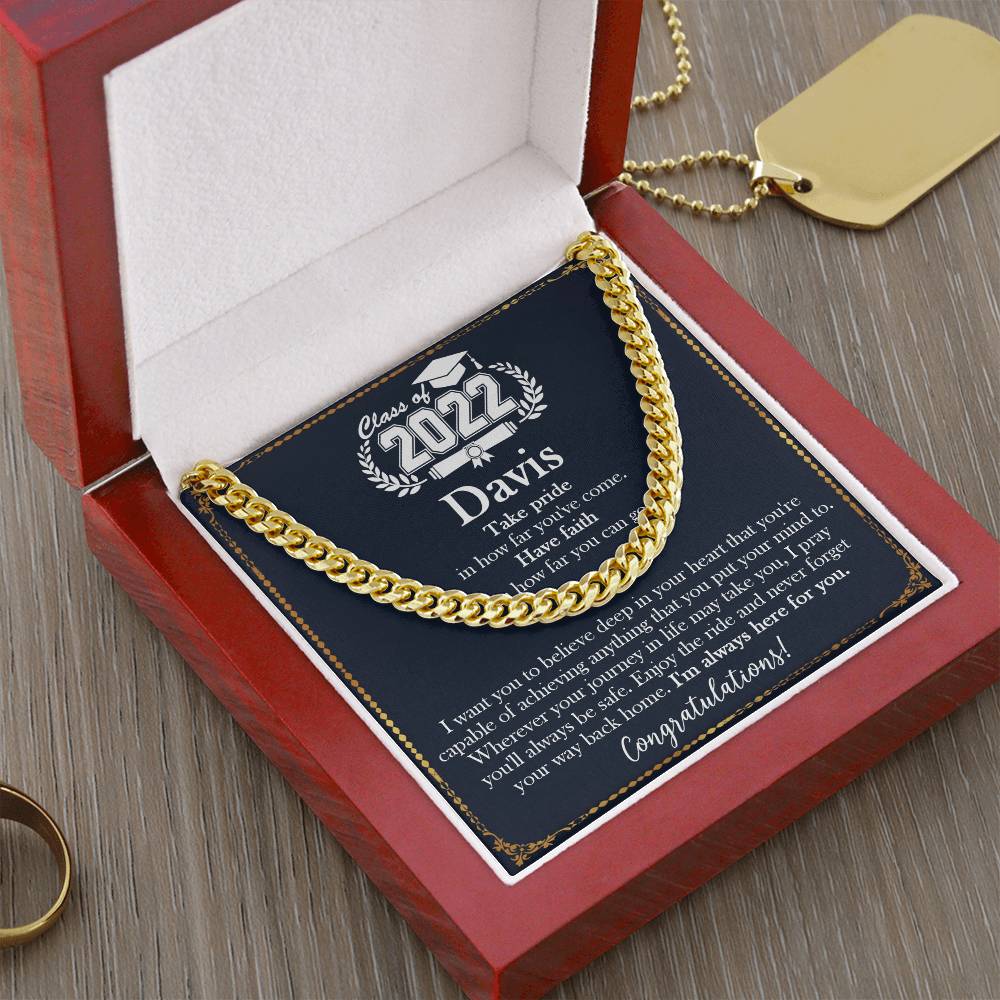 Personalized Graduation Gift For Him Graduation Gifts For Son Grandson Nephew Graduation Gift High School Boy Graduati Cuban Link Chain