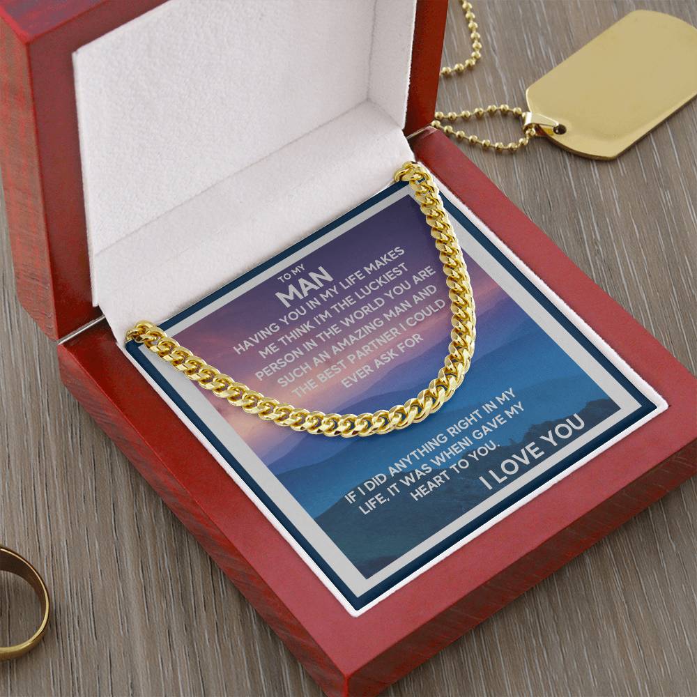 I Gave My Heart To You Cuban Link Chain Necklace Mountain View Edition