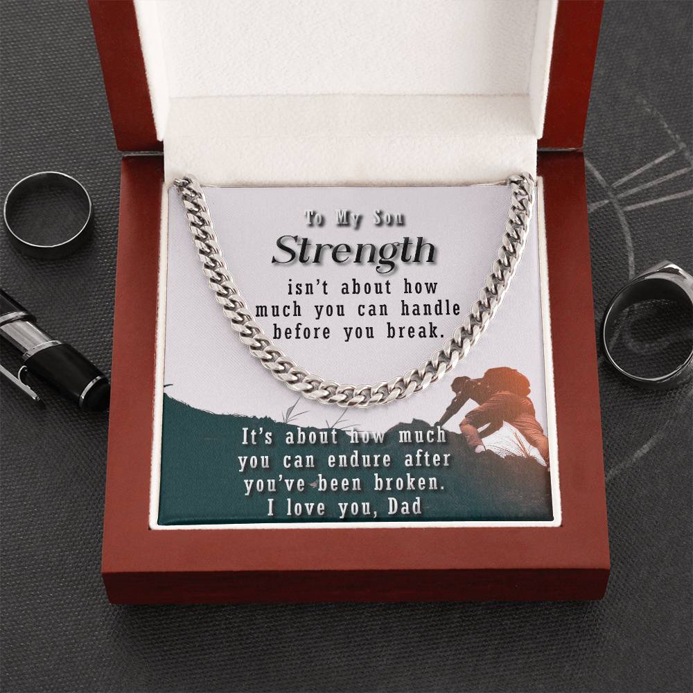 To My Son Cuban Link Chain