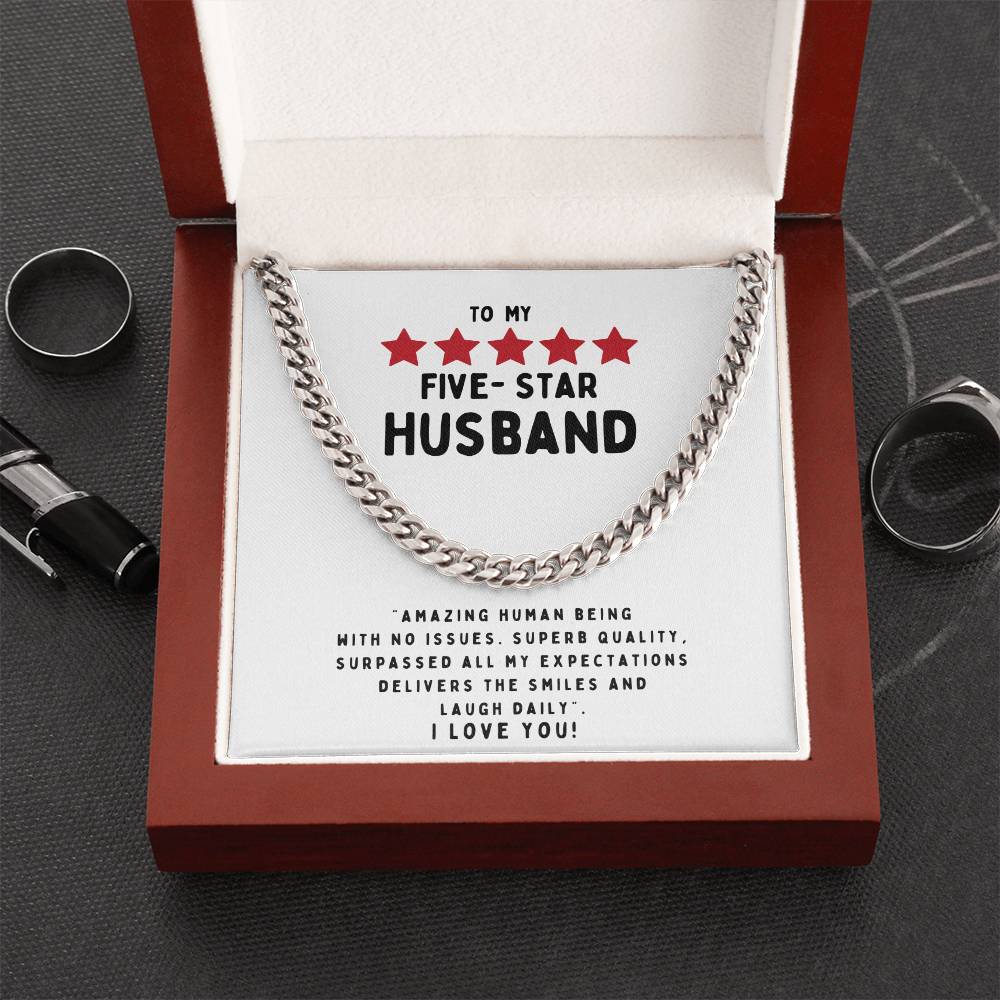 To My Five Star Husband Necklace Cuban Link Chain