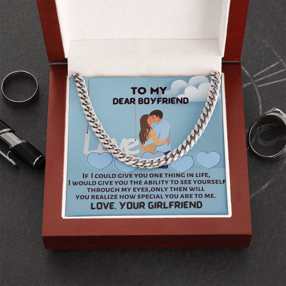 To My Dear Boyfriend Cuban Link Chain