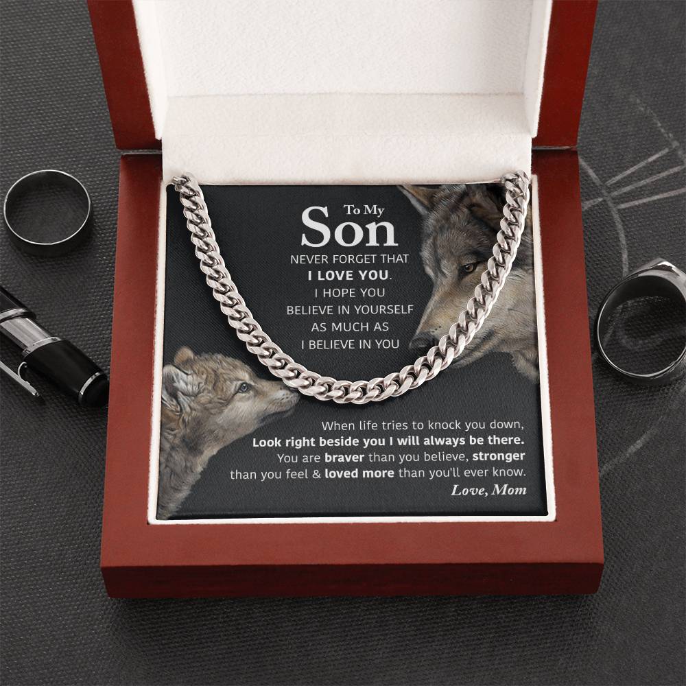My Son - I Will Always Be There Cuban Link Chain