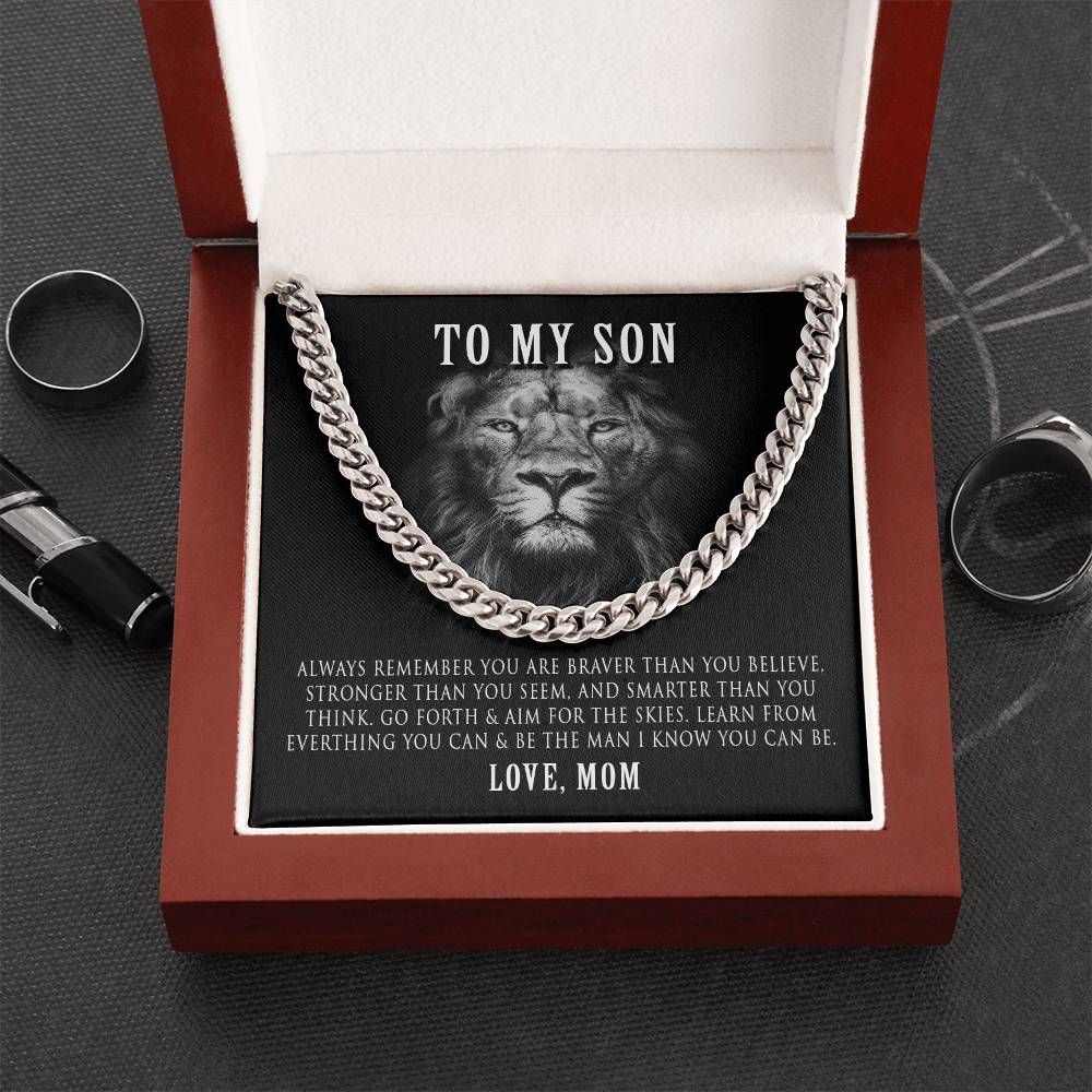 Cuban Link Chain Necklace Gift For Son From Mom