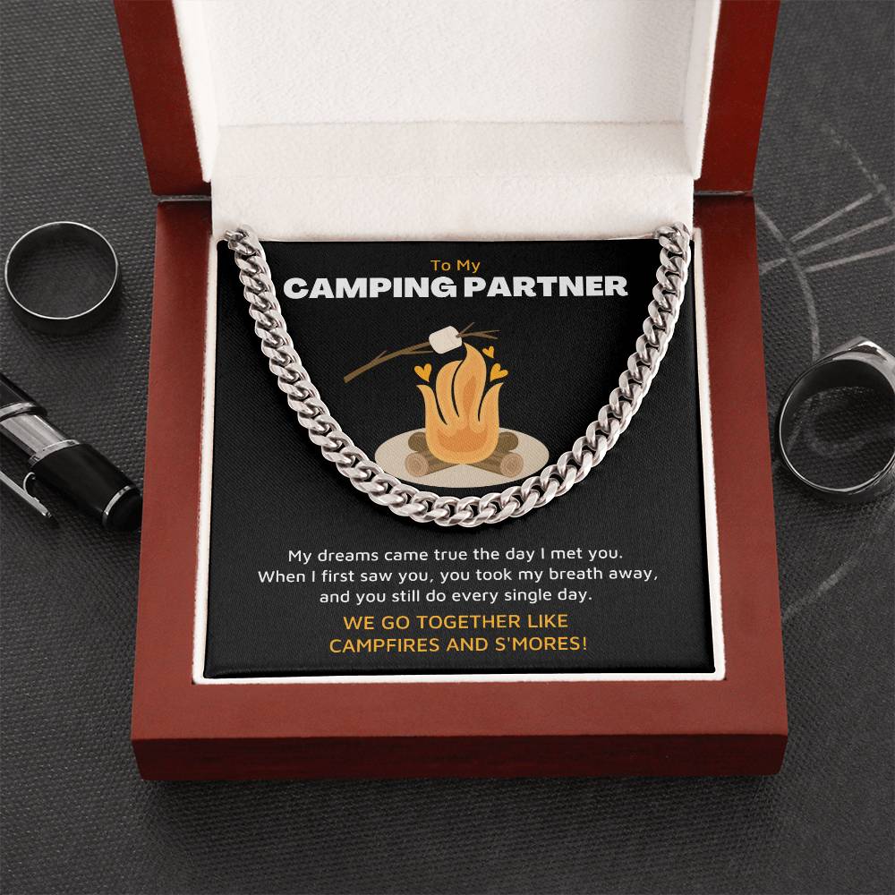 To My Camping Partner - Chain Necklace Cuban Link Chain