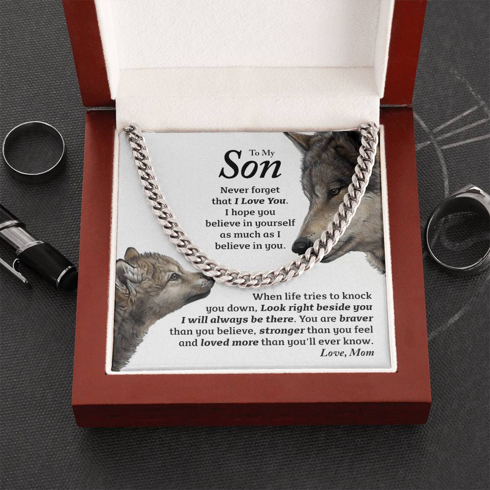 My Son - I Will Always Be There - Cuban Link Chain