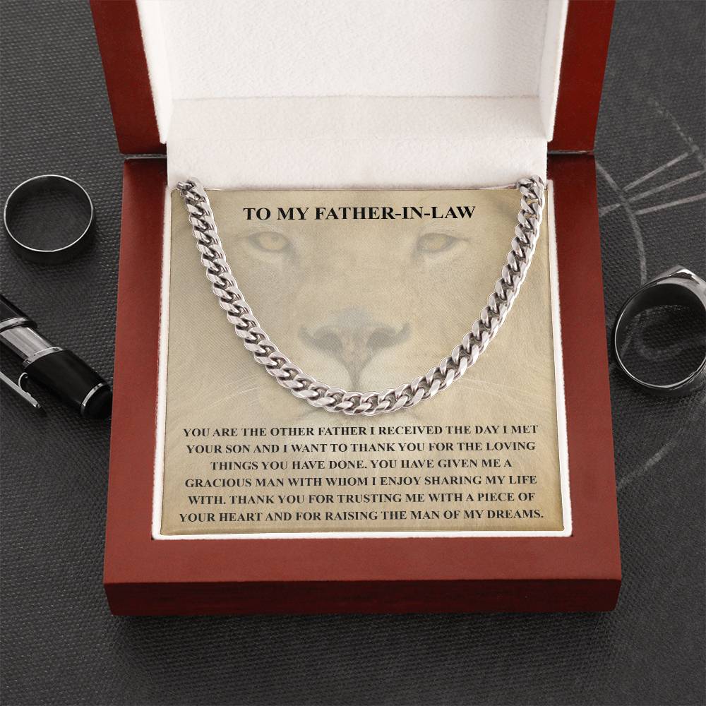 Father In Law Gift From Daughter In Law Fathers Day Gift For Father In Law Christmas Gift For Father In Law Cuban Link Chain
