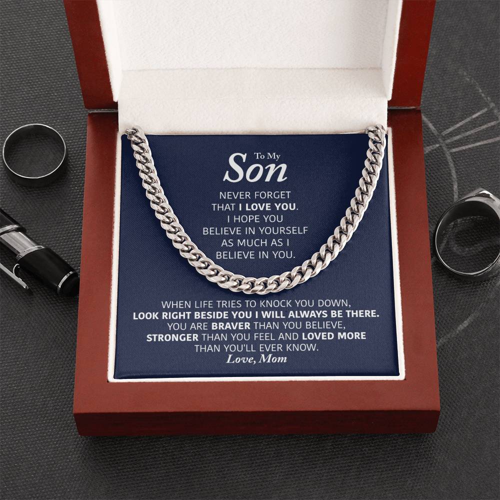 My Son - I Will Always Be There - Cuban Link Chain