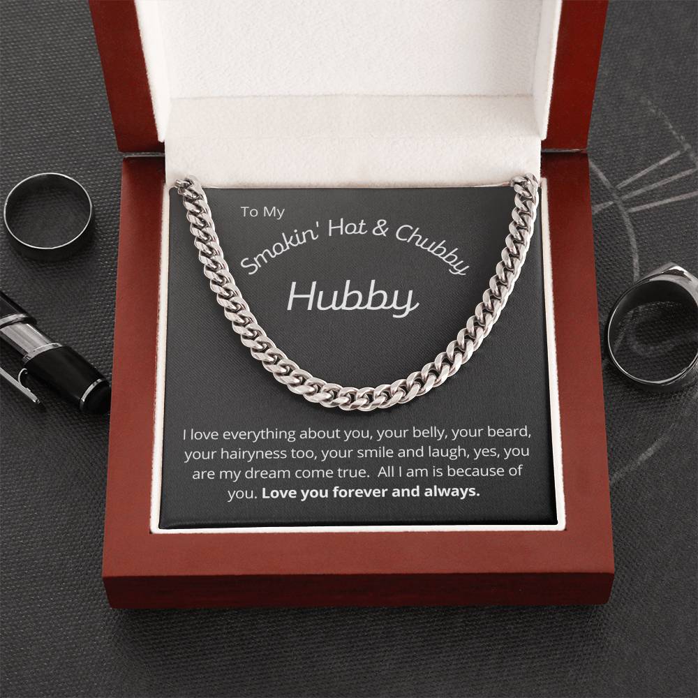 Hot And Chubby Hubby Cuban Chain Link Necklace For Husband Gift Cuban Link Chain