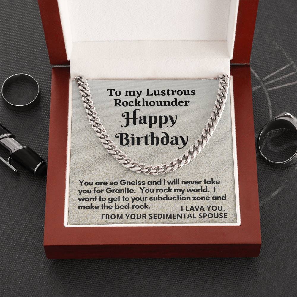 Cuban Link Chain Gift For Rockhounder Husband