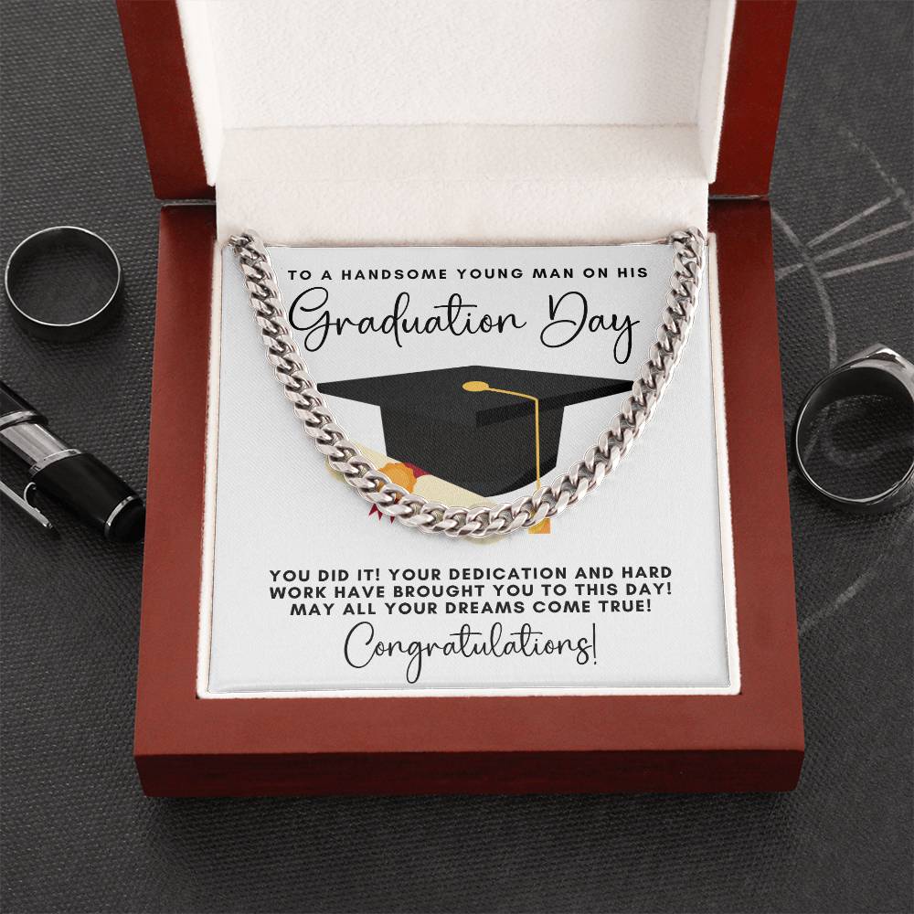 Graduation Gift Necklace Graduation Gift For Him College Graduation High School Senior Graduation Class Of 2022 Cuban Link Chain