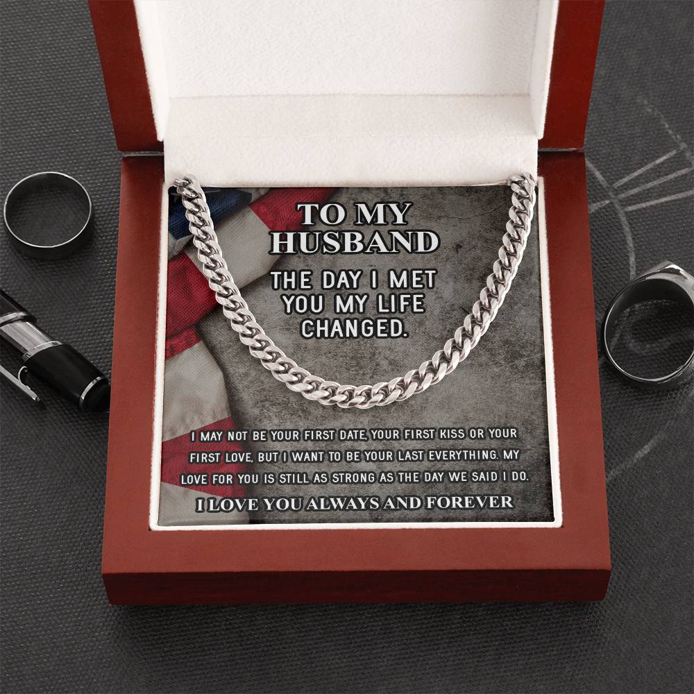 Husband Fathers Day Gift Silver Cuban Link Chain For Men Husband Birthday Gift Anniversary Gift For Husband From Wife