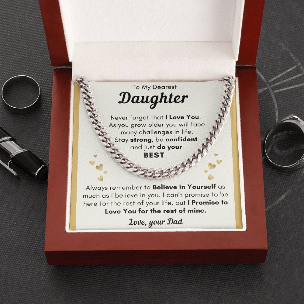 Daughter Just Do Your Best - Cuban Link Chain - Cld23