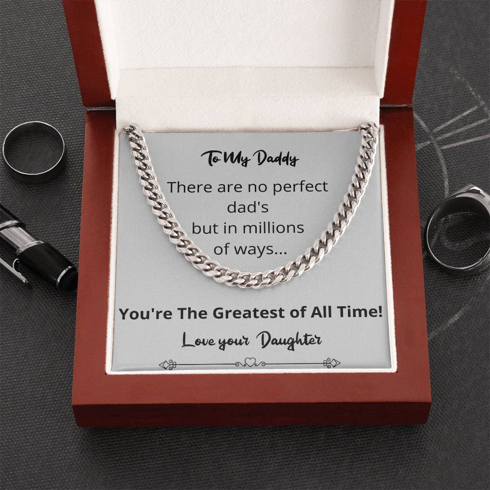 Greatest Of All Time Cuban Link Chain Gift For Fathers Day From Daughter