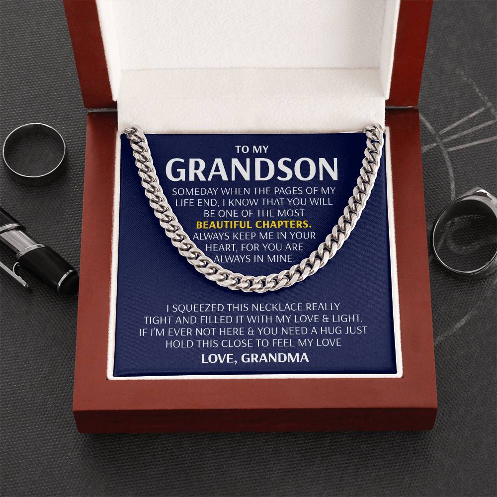 To My Grandson - Beautiful Chapters Cuban Link Chain Necklace