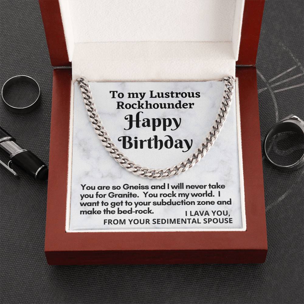 Rockhounder Husband Cuban Chain Link Necklace Gift Cuban Link Chain