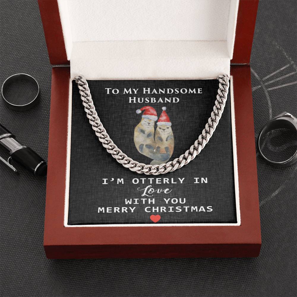 To My Handsome Husband Cuban Link Chain