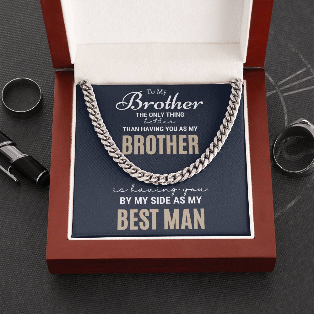 Best Man Gift Wedding Gift For Brother Brother Best Man Gift Best Man Gifts Ideas For Brother Groomsman Wedding Gift F Cuban Link Chain