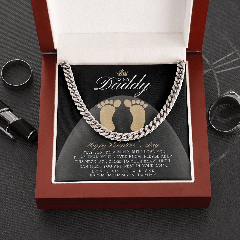 New Dad Valentines Gift Valentine Gift For New Dad From Bump To Daddy New Daddy Gift Daddy To Be Gift To My Daddy From Cuban Link Chain