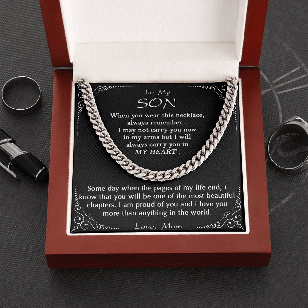 To My Son Necklace Son Gifts From Mom Son Cuban Chain Necklace Mother To Son Gifts Gifts For Son Birthday Unique Gifts Cuban Link Chain