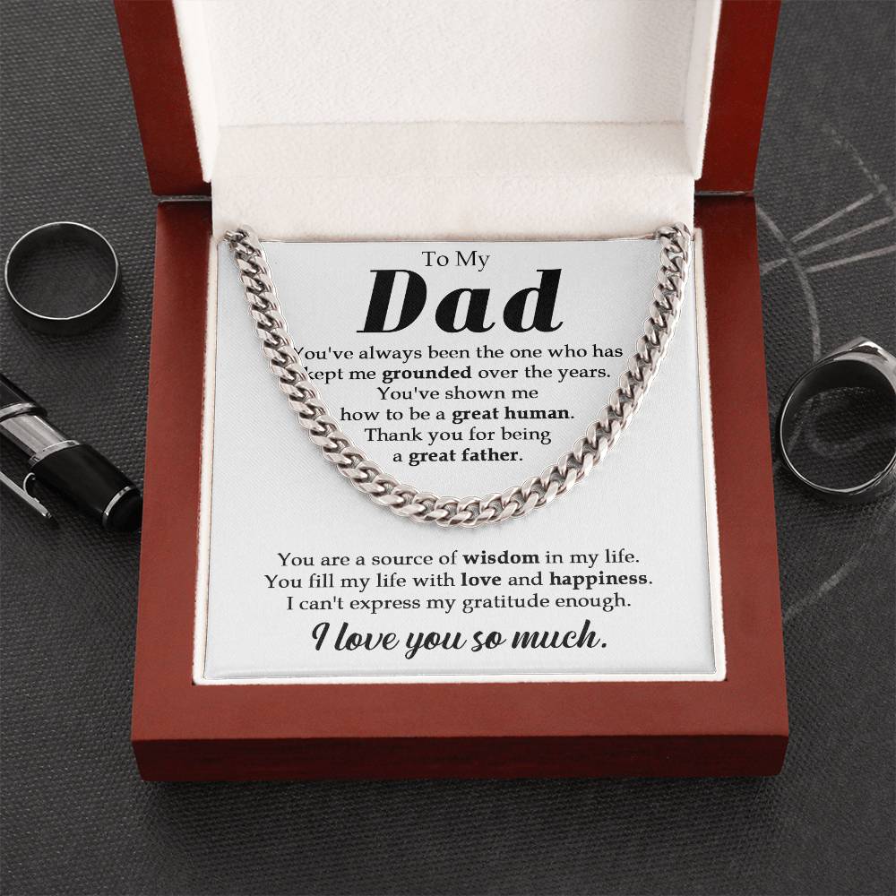 To My Dad Cuban Chain Necklace Gifts For Dad From Daughterson Fathers Day Gift Dad Birthday Gift Cuban Link Chain