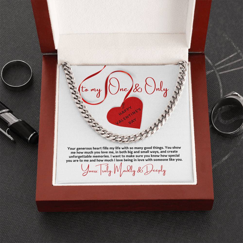 Valentine Gift For Husband Cuban Link Chain Men Valentines Day Gift Long Distance Heavy Chain Necklace Romantic Gift F