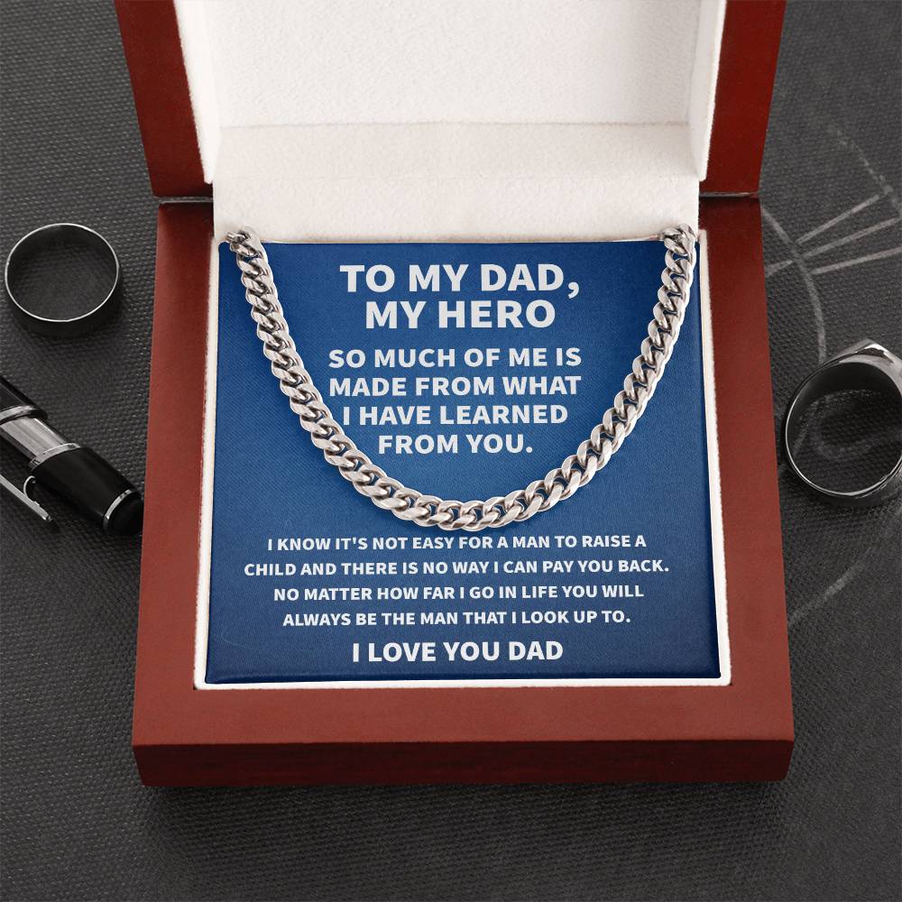 Gift For Dad From Daughter Fathers Day Gift From Son Silver Cuban Link Chain Dad Birthday Gift Father Of The Bride Fat