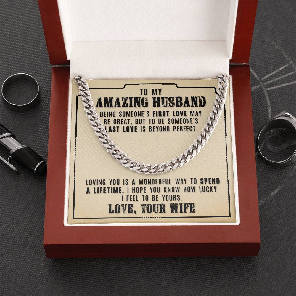 To My Amazing Husband - Cuban Link Chain Necklace
