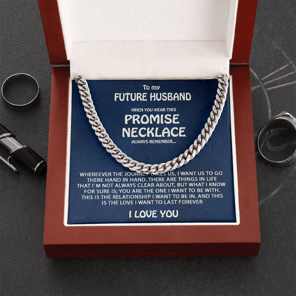 To My Future Husband Promise Necklace Cuban Link Chain