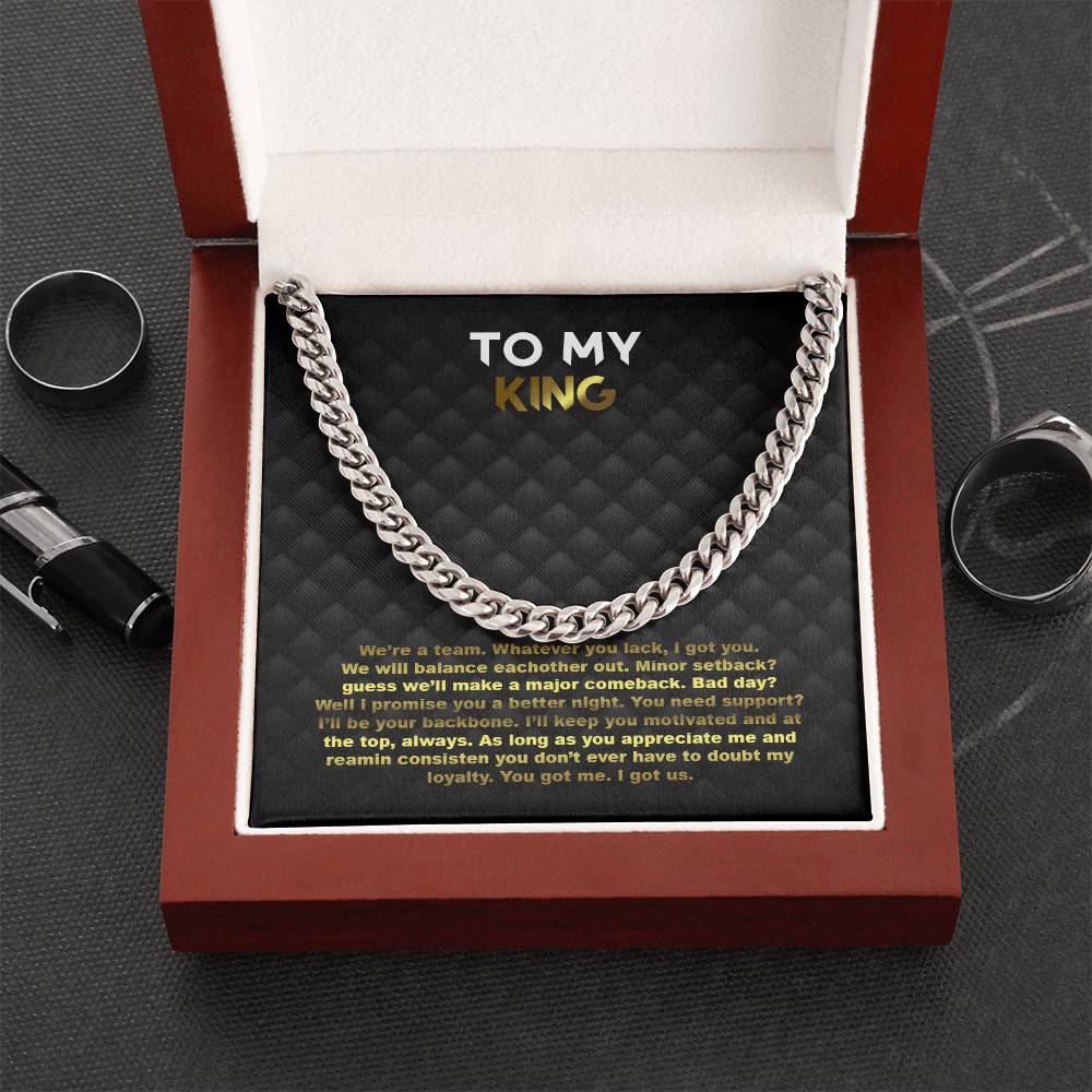 To My King Cuban Link Chain