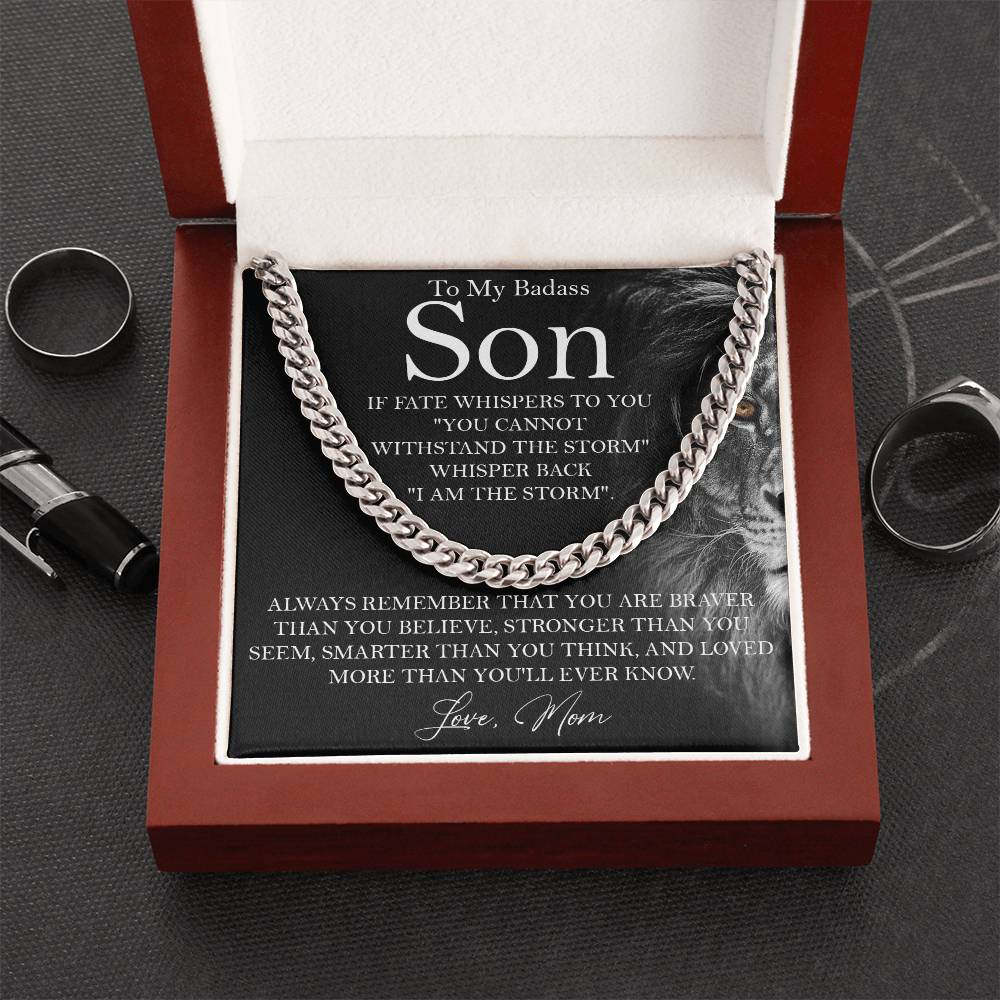 To My Son Necklace Gift To Son From Mom Cuban Chain Necklace For Boy Cuban Link Chain