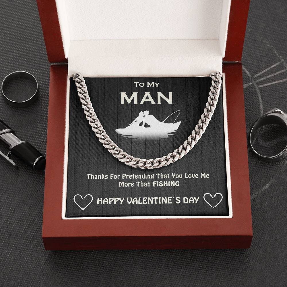 To My Man Cuban Chain Necklace For Your Valentine Cuban Link Chain