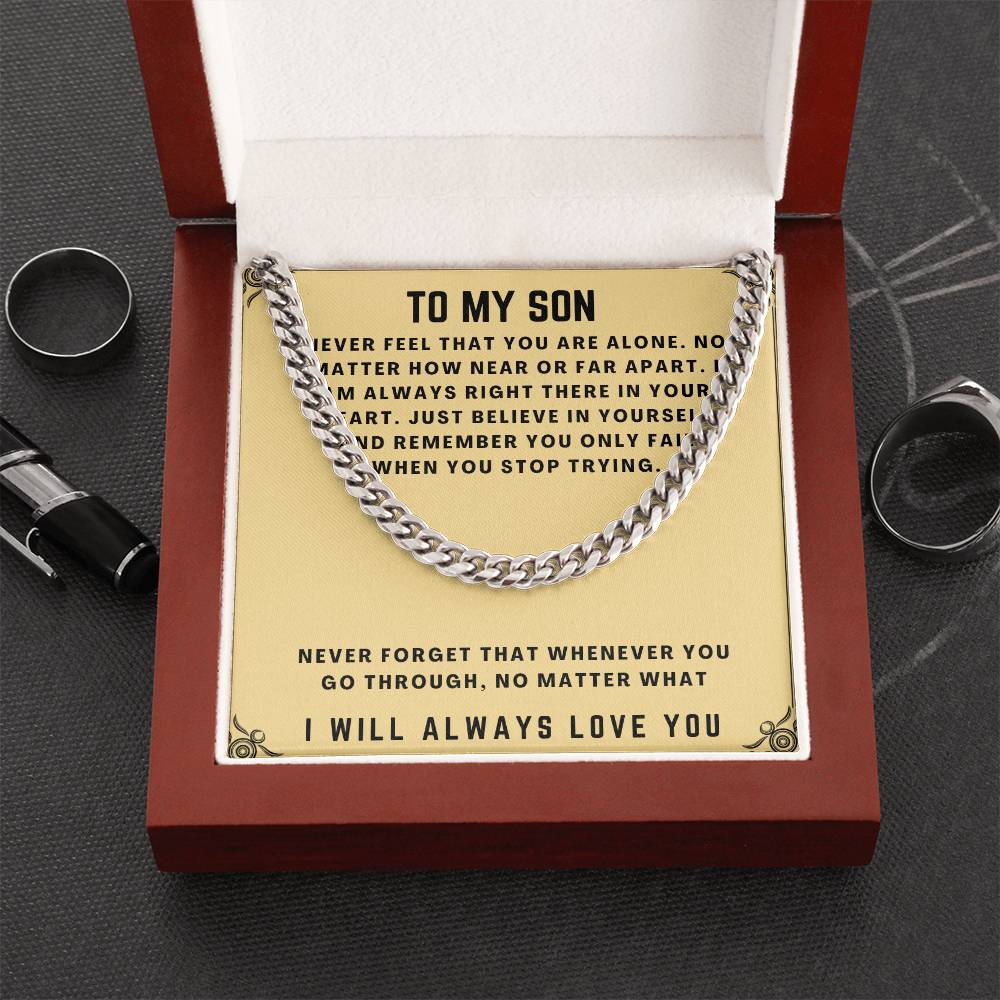To My Son - Cuban Chain Necklace Cuban Link Chain