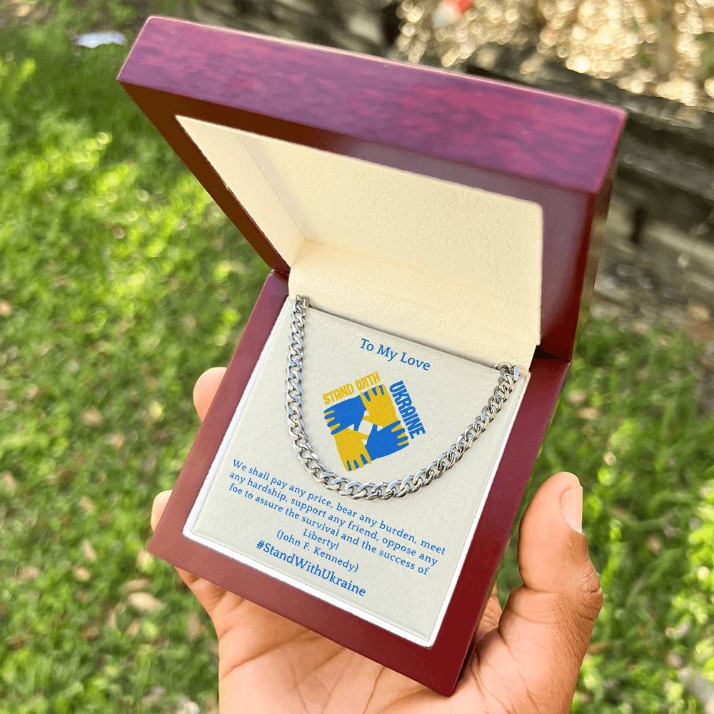 To My Love - Cuban Chain Link Necklace - We Shall Pay Any Price - Ukraine Collection Cuban Link Chain