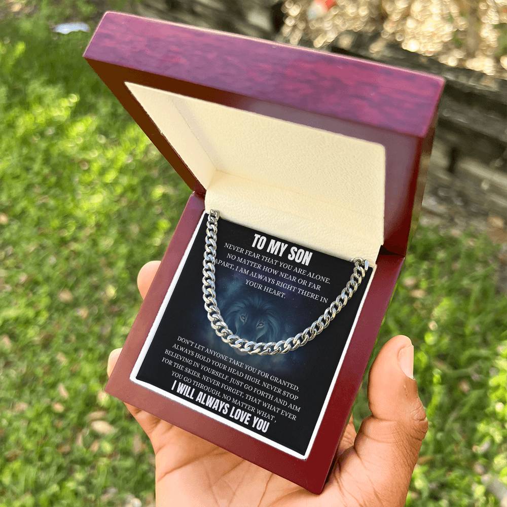 To My Son Necklace Christmas Gift For Son From Mom Dad Son Chain Necklace From Dad Teenager Son Gift Cuban Link Chain