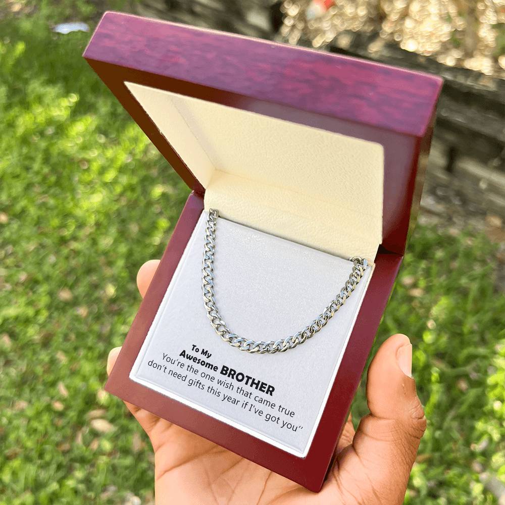 To My Awesome Brother Happy Birthday Sentimental Gifts For Brother A Cuban Link Chain Great Birthday Gift For Your Bro