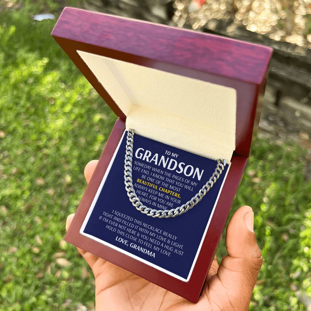 To My Grandson - Beautiful Chapters Cuban Link Chain Necklace