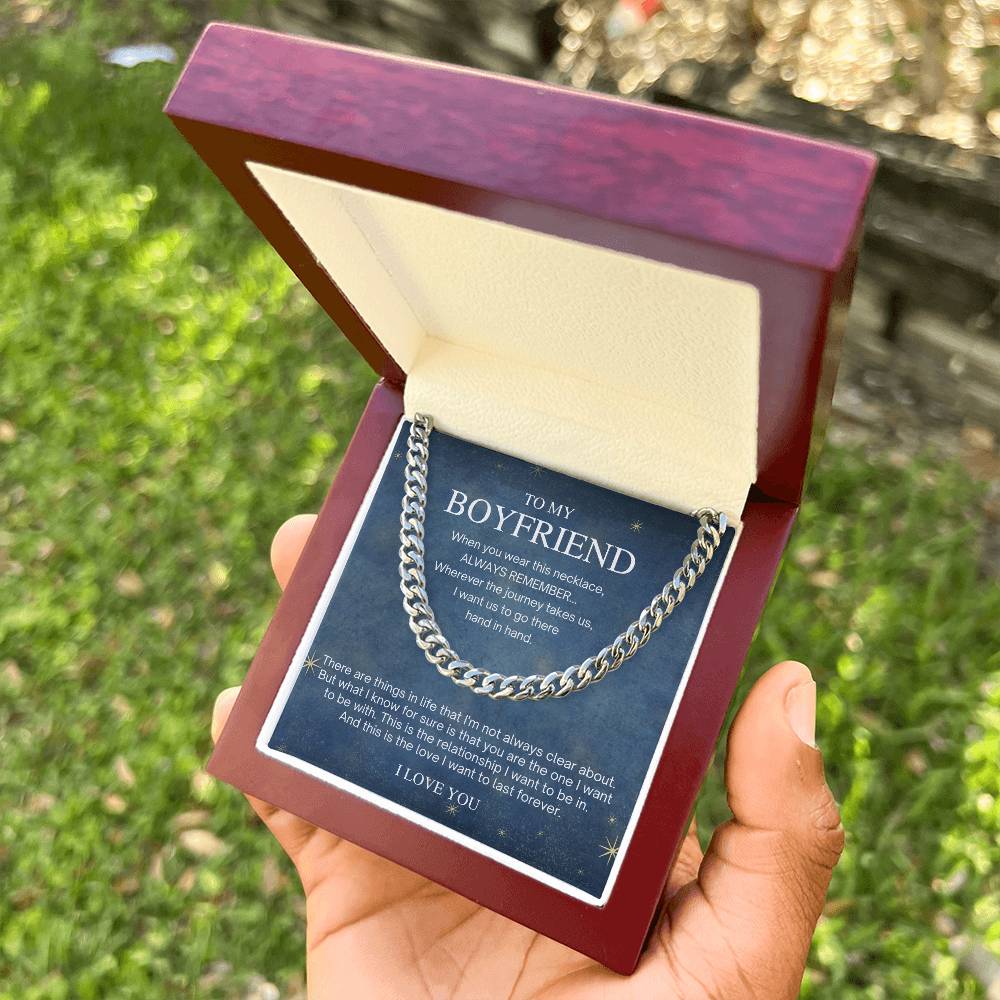 To My Boyfriend Starry Night Cuban Chain Necklace Cuban Link Chain
