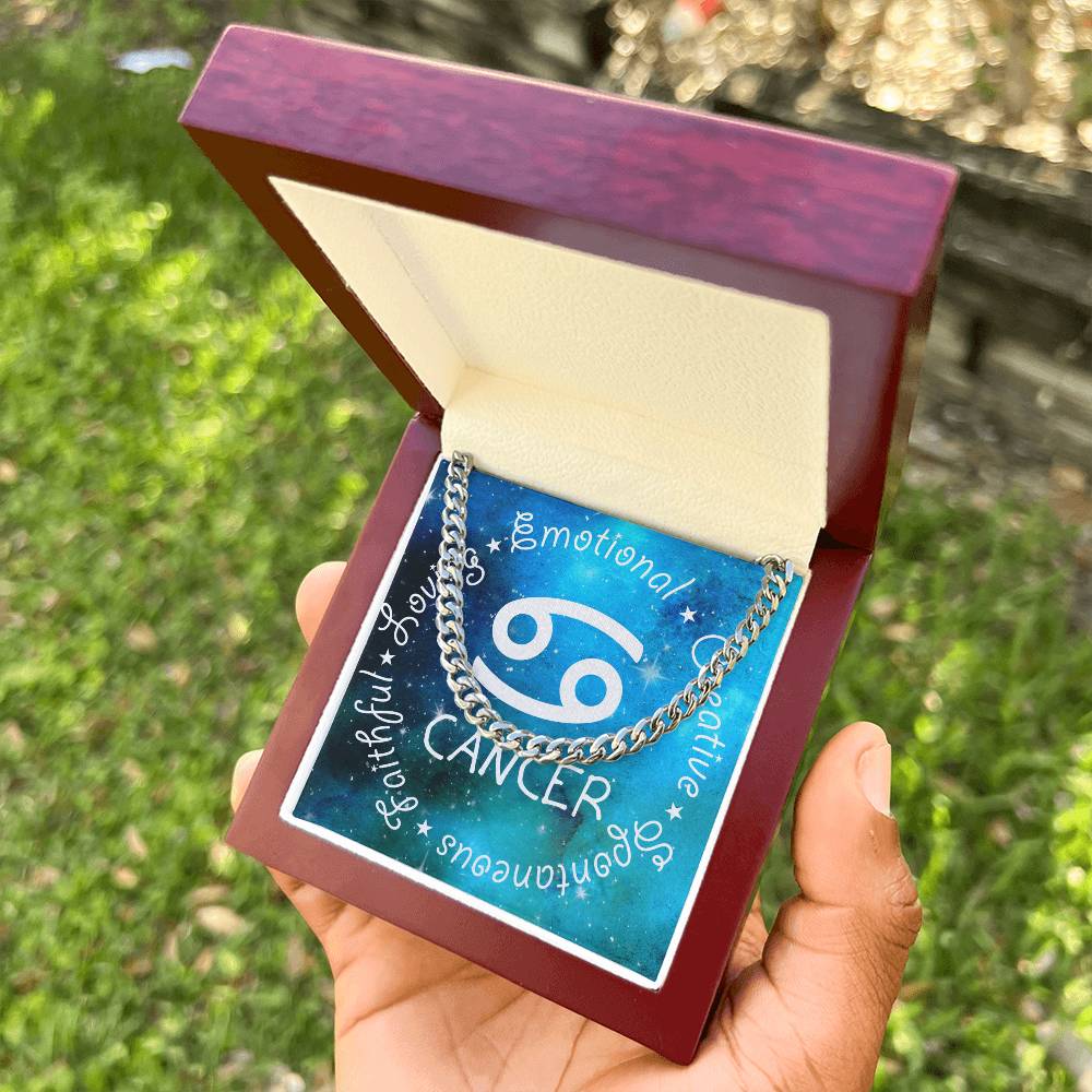 Cuban Link Chain Necklace - Cancer Theme