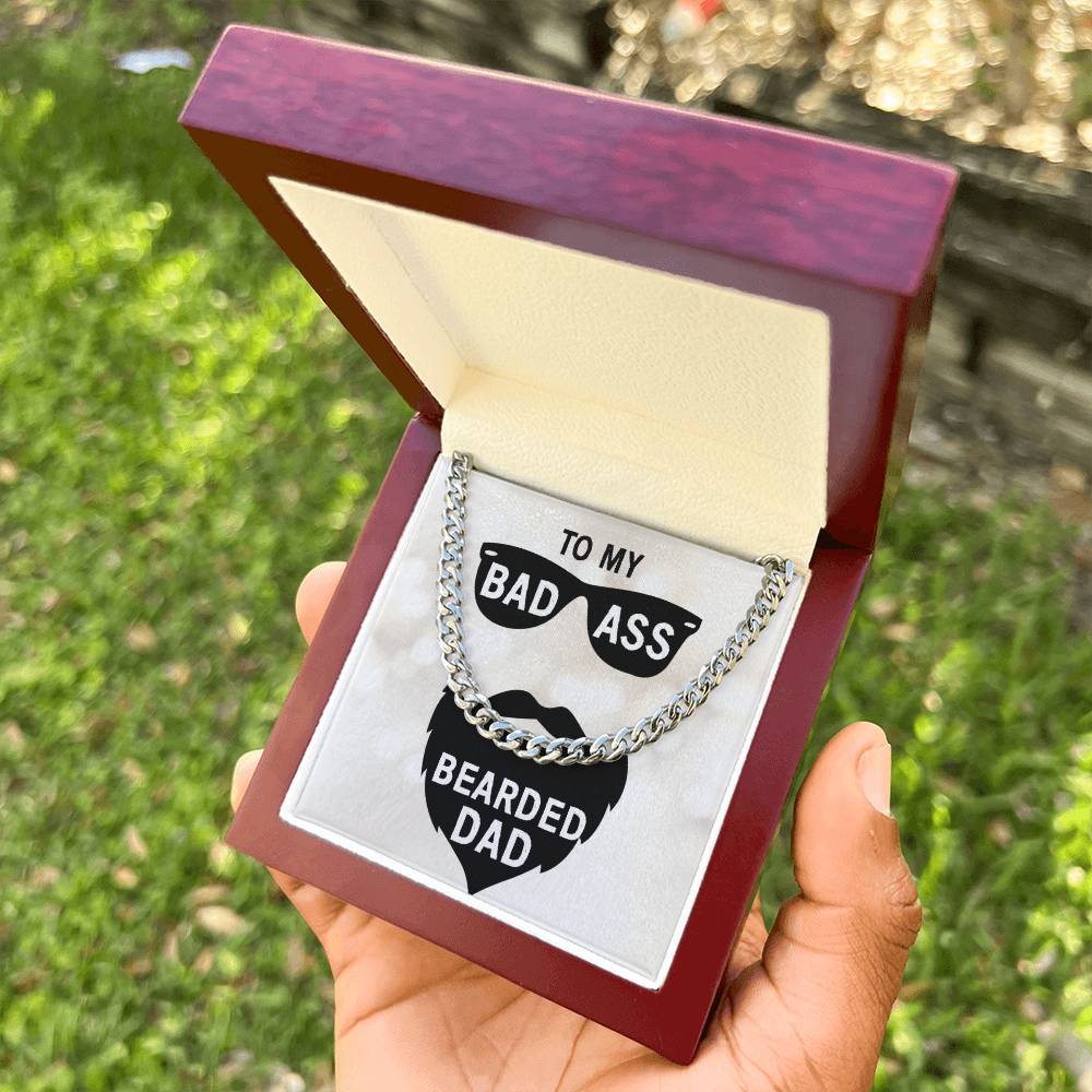 To My Bearded Dad Cuban Link Chain