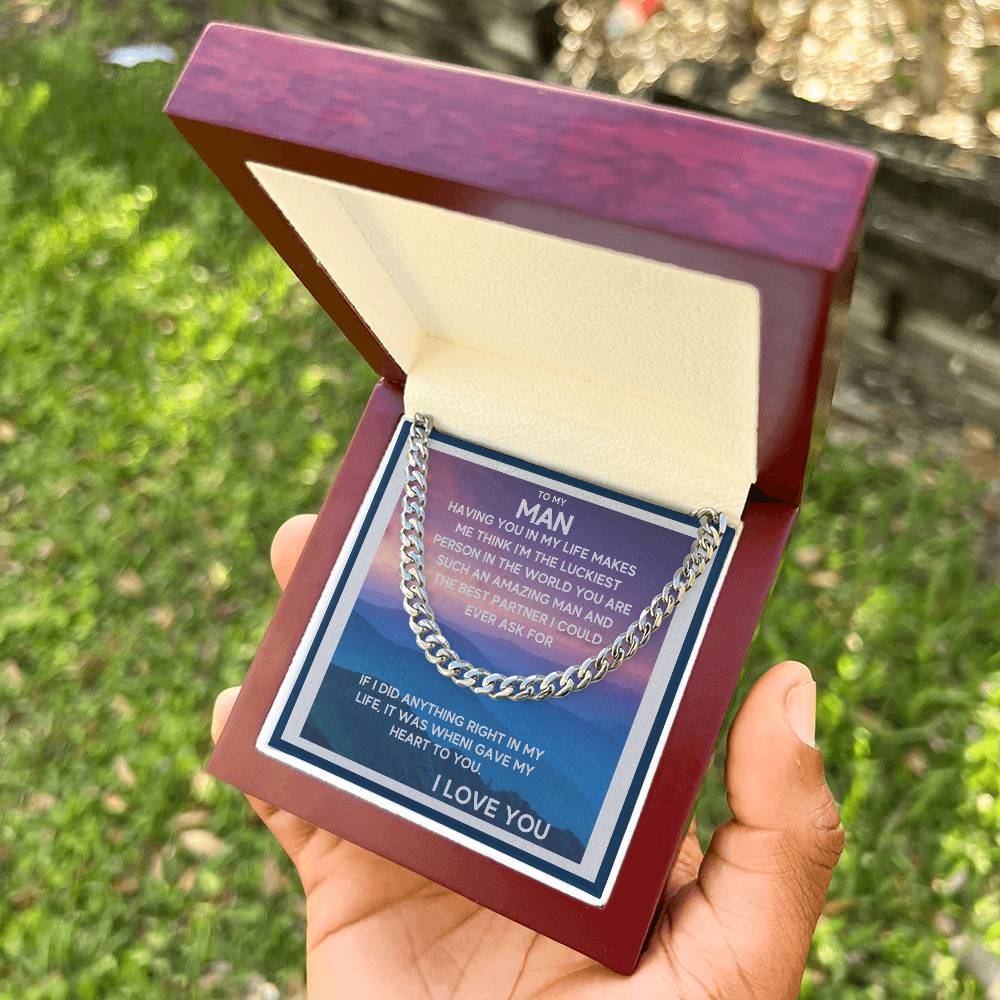 I Gave My Heart To You Cuban Link Chain Necklace Mountain View Edition