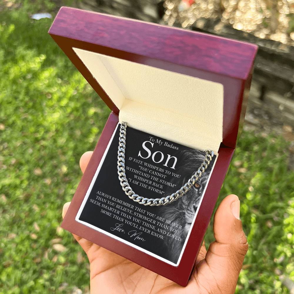 To My Son Necklace Gift To Son From Mom Cuban Chain Necklace For Boy Cuban Link Chain
