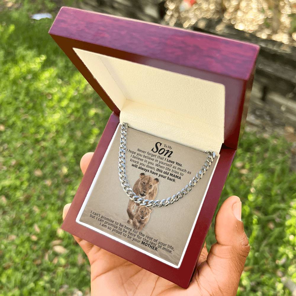 My Son - Will Always Have Your Back Cuban Link Chain Necklace