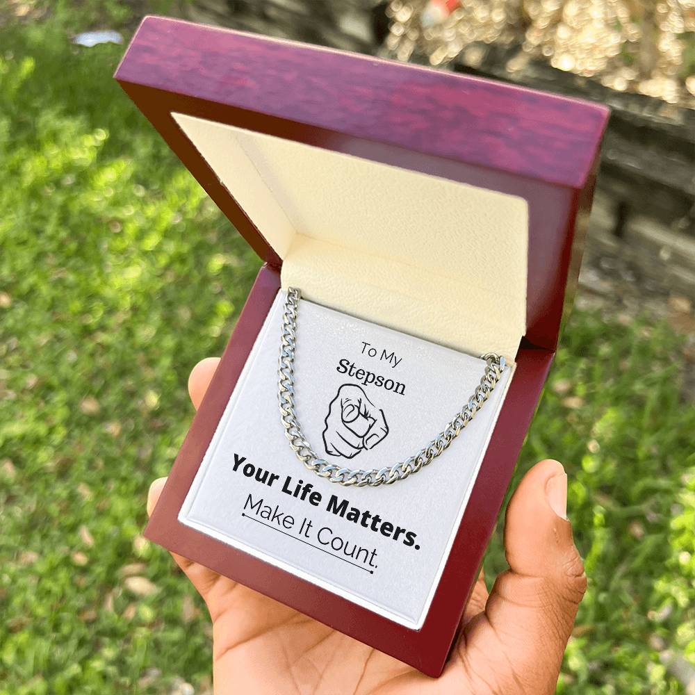 You Matter All Lives Matter Gift For Stepson Police Lives Matter Motivational Quotes Christian Gifts Sentimental Gift Cuban Link Chain